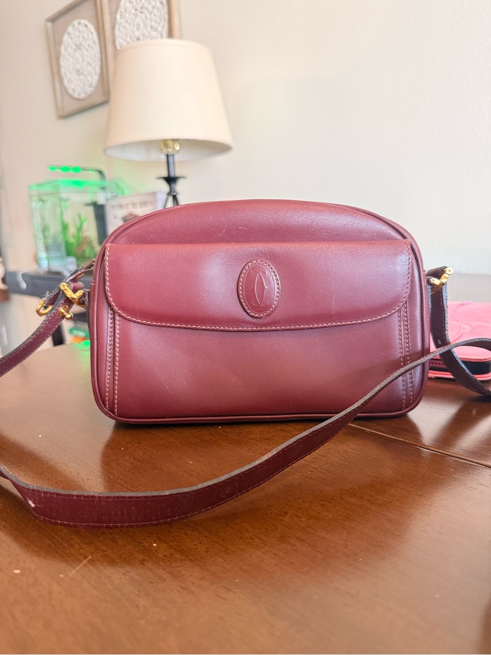 Vintage Cartier Crossbody Bag - Burgundy